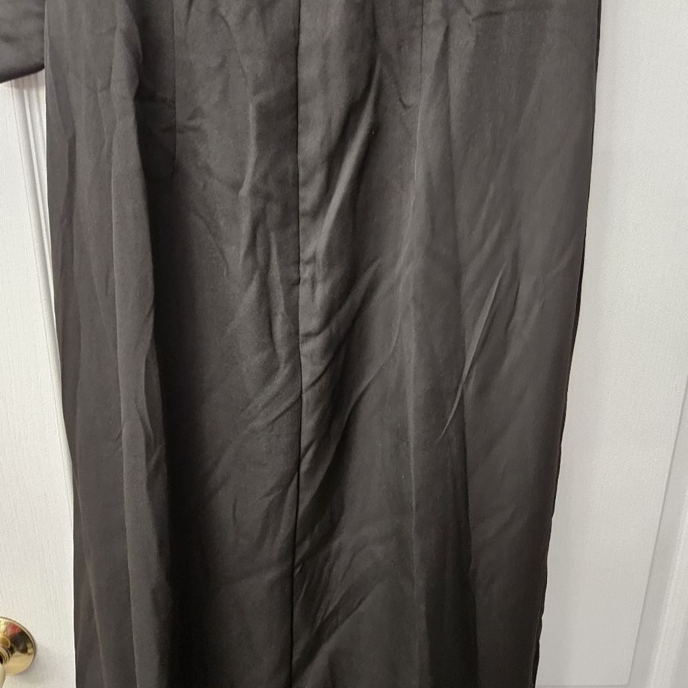 Ieena for Mac Duggal Black Square Neck Tie Strap Slit Gown Sz 8 NWT - Picture 9 of 13